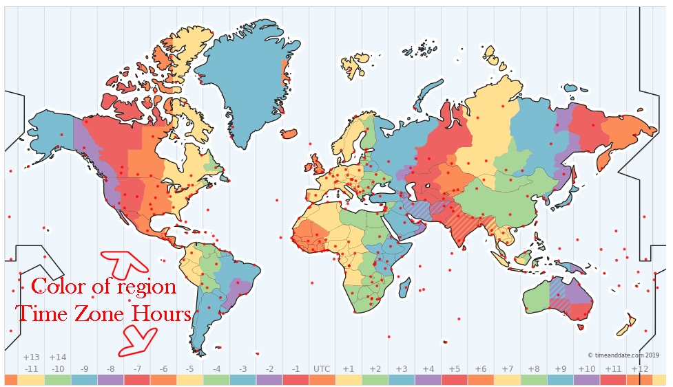 Time and Date Time Zone Map
